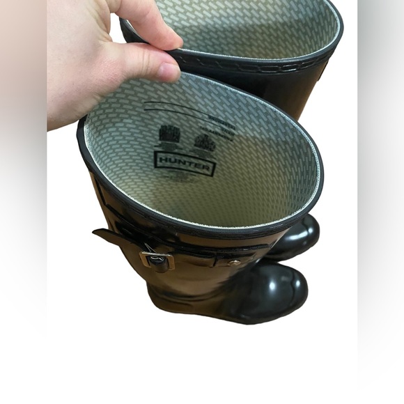 Hunter Tall Rain Boots w/removable knit liner - Black Size 6 - Picture 11 of 12